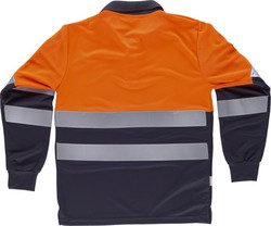 Polo Combinado Alta Visibilidad Manga Larga Naranja Marino Maxport