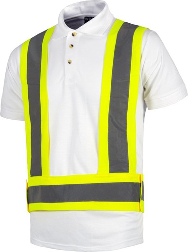High visibility harness with reflective tapes Velcro closure at waist Yellow AV