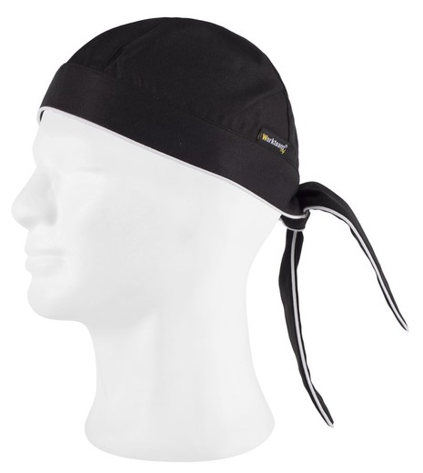 Smooth bandana with contrasting piping Black White