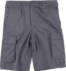 Bermuda com cintura elástica e multi-bolsos Cinza