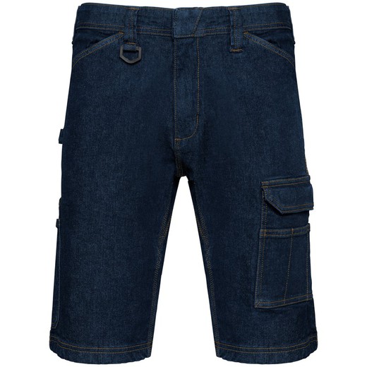 Denim-Bermuda-Shorts mit mehreren Taschen, für Herren
