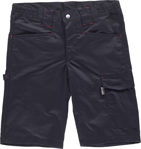 Two-way stretch bermuda shorts, multi-pockets and details combined Black