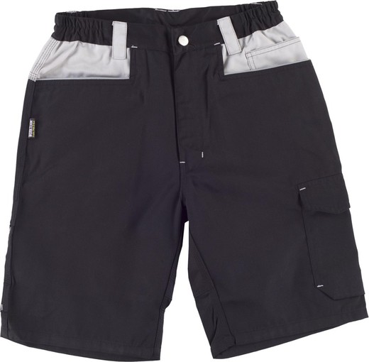 Bermuda multi-poches avec renfort dans le col Noir / Gris clair