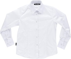 Blusa entallada manga larga sin bolsillos Blanco