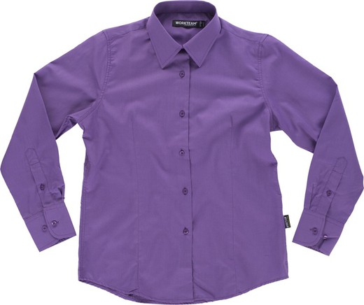 Blusa entallada manga larga sin bolsillos Morado