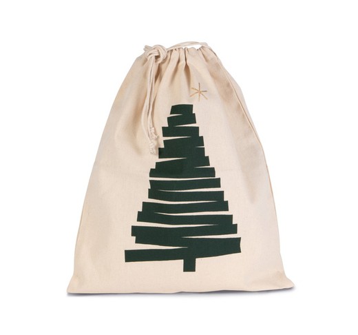 Cotton Bag Drawstring Closure, Pine Design