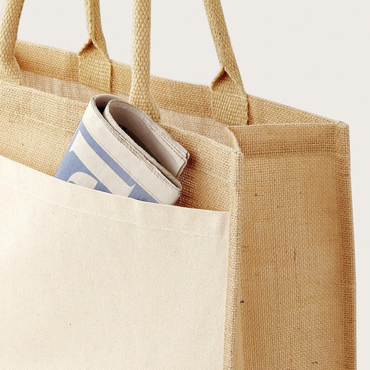 Jute and cotton shopper bag