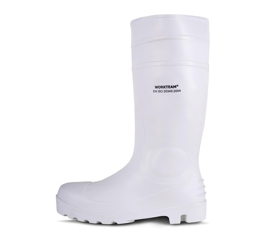 Stiefel aus Weiß, Nitril und PVC, Zehenkappe aus Stahl und Innensohle Weiß