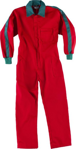 Boy's Diver Matching lapel collar with cuffs, chest bag and nylon zippers Red Green