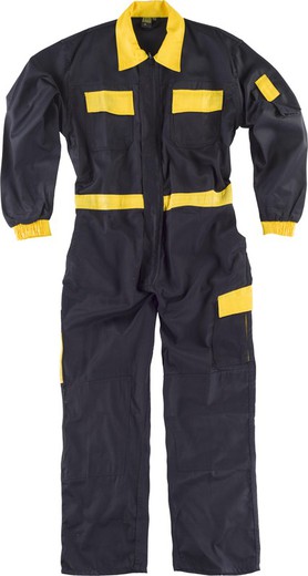 Mergulhador da linha 2 com cintura e abas combinadas, zíperes de nylon, bolsa de manga Joelheiras Preto Amarelo