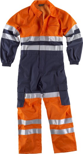 Kombinierter Straight- und Multi-Pocket-Taucher, gut sichtbare Bänder EN471 Navy Orange AV