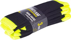 Socks, pack of three pairs, elastic in instep and ankle Black Yellow AV