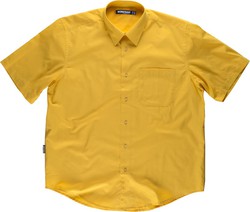 Camisa de manga curta com bolsa no peito Amarelo