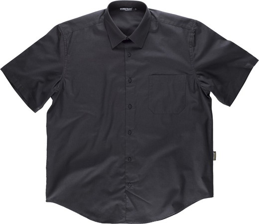 Short sleeve shirt with a chest bag Black