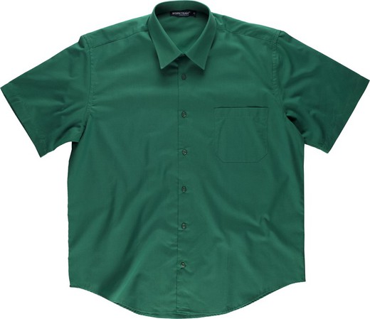 Short sleeve shirt with a chest bag Green