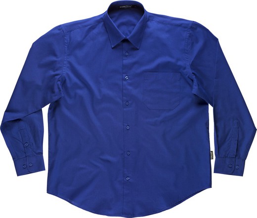 Camisa de mangas compridas com bolsa no peito Azulina