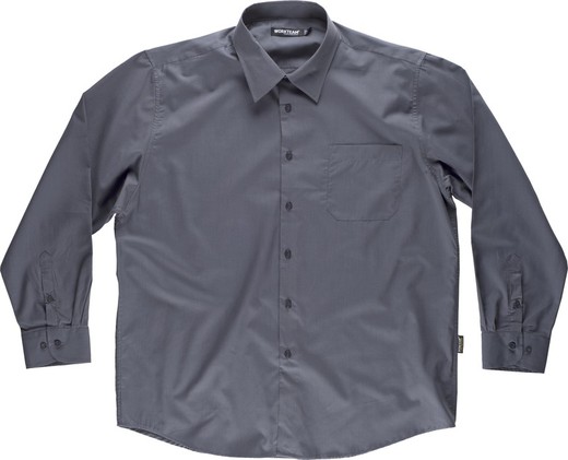 Camisa de mangas compridas com bolsa no peito Cinza