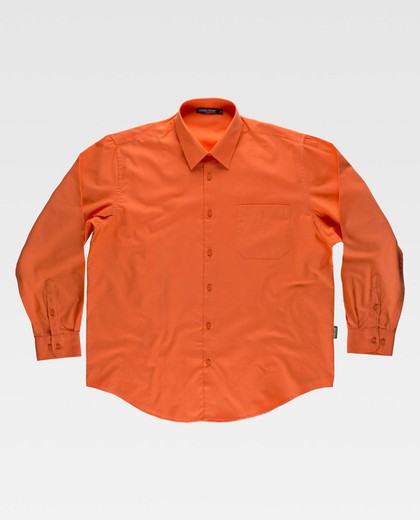Langarmhemd mit Brusttasche Orange