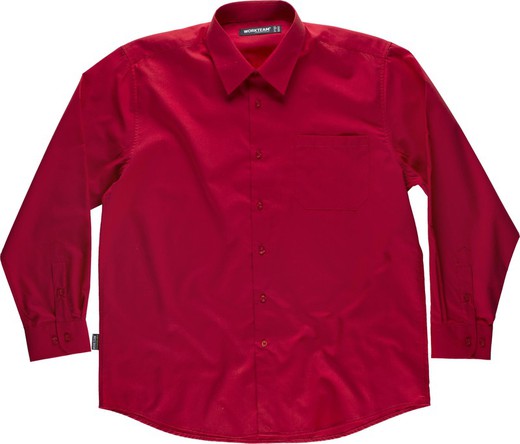 Long-sleeved shirt with a chest bag Red