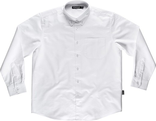 Camisa de manga larga tejido oxford Blanco