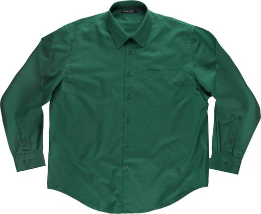 Camisa de mangas compridas com bolsa no peito Verde
