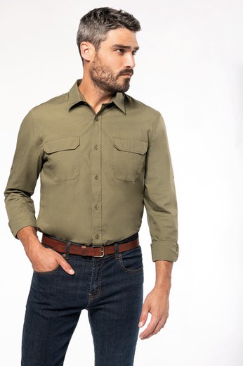 Men's long-sleeved safari shirt - Kariban