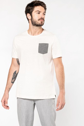 Camiseta de algodão orgânico com bolso