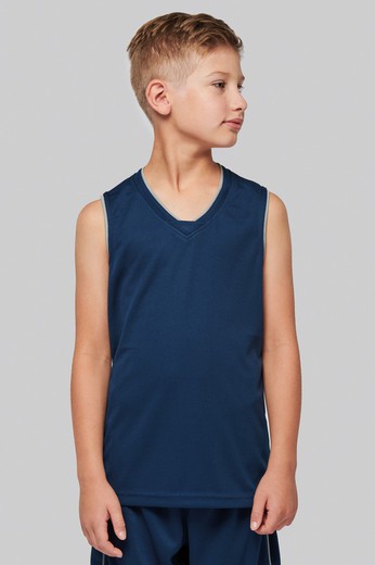 Camiseta sin mangas y cuello pico de baloncesto para niño