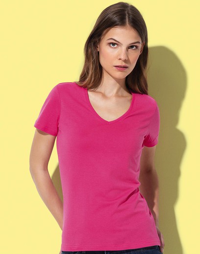 T-shirt classique à col en V pour femmes