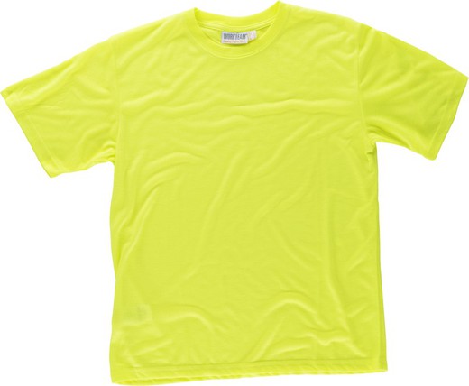 Camiseta de manga curta lisa sem bolsos Amarelo AV