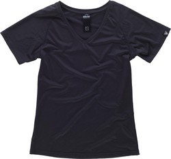 Women's sport short-sleeved V-neck t-shirt Black