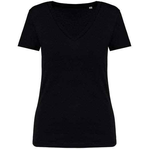 Umweltfreundliches T-Shirt mit V-Ausschnitt Damen