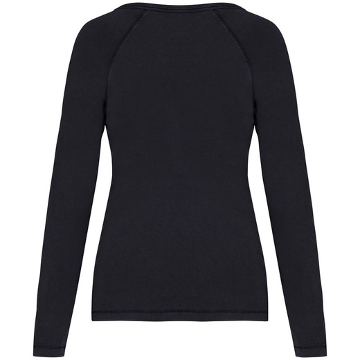 Eco-friendly ladies long sleeve raglan t-shirt