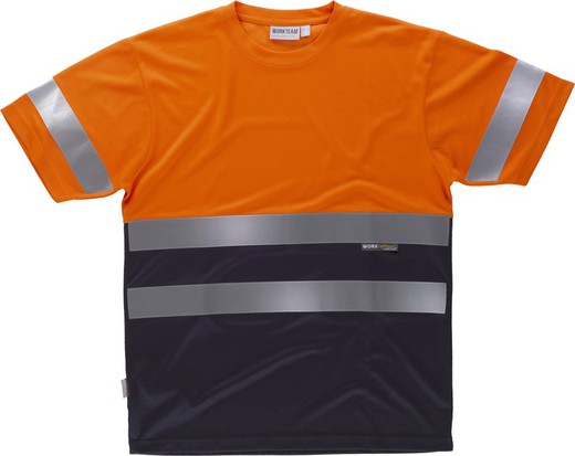 AV-Kurzarmhemd kombiniert mit reflektierenden Bändern EN ISO 20471: 2013 Orange AV Navy