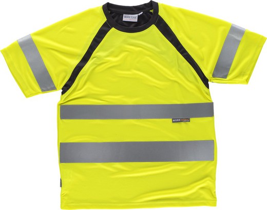 Camiseta manga corta combinada con alta visibilidad Amarillo / Negro