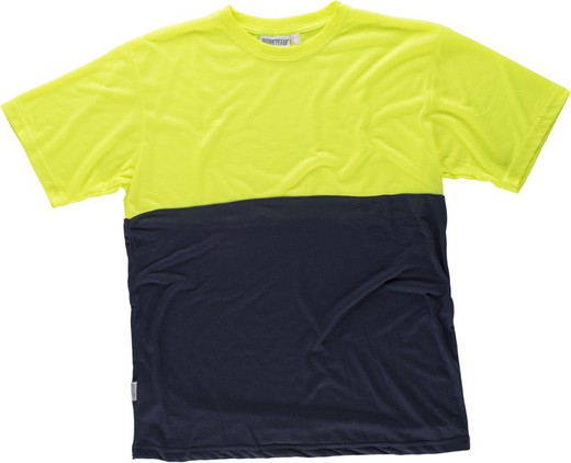 Camiseta manga corta combinada sin bolsillos Marino Amarillo
