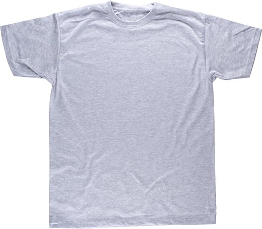 Camiseta manga corta, cuello caja, algodón Gris