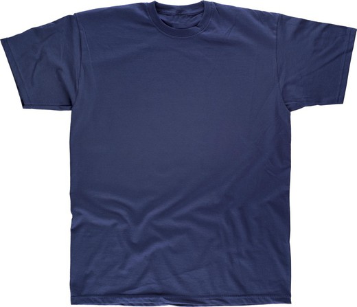 Short sleeve T-shirt, box neck, Navy cotton