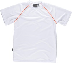 Camiseta servicios de manga corta Blanco Naranja