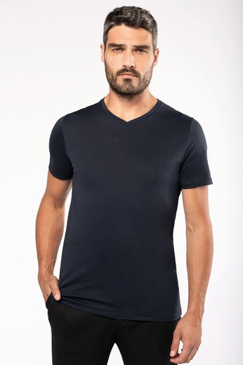 T-shirt à col en V à manches courtes Supima® pour hommes