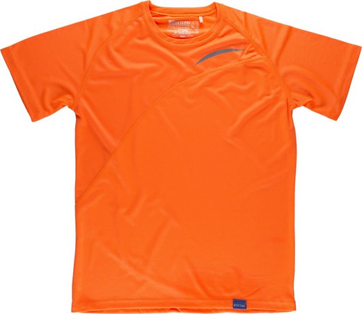 Camisa técnica nas cores fluor de manga curta com detalhes refletivos Orange AV