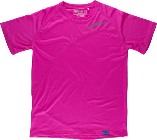 Camicia tecnica in colori fluoro con maniche corte con dettagli riflettenti Fluorine Pink