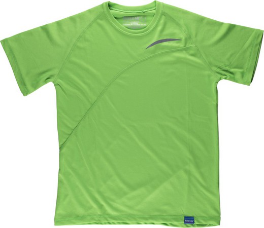 Camiseta técnica en colores flúor de manga corta  Verde Flúor
