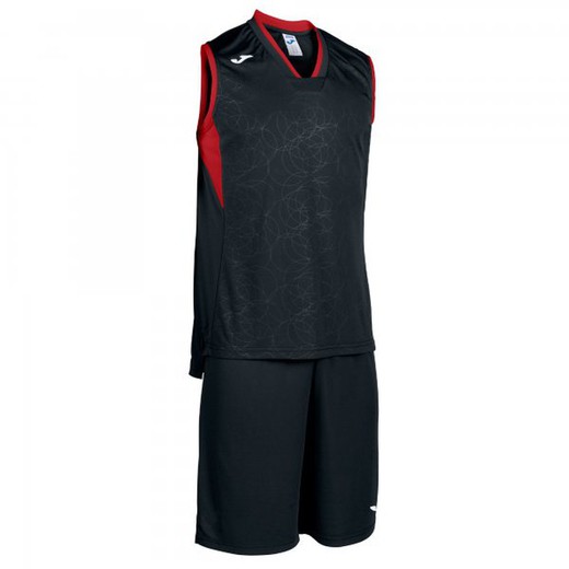 Campus Set Basket Noir-Rouge Sans Manches