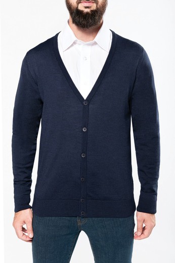 Cardigan en laine Merina pour homme avec boutons