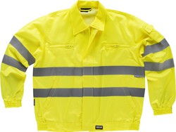 Warnschutzjacke mit reflektierenden Bändern EN471 Reißverschluss, 2 Brusttaschen Gelb AV