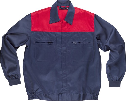 Kombinierte Jochjacke, Nylonreißverschlüsse und zwei Brusttaschen in Navy Red