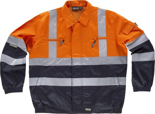 Jaqueta de alta visibilidade com fitas refletivas EN471 Navy Orange AV