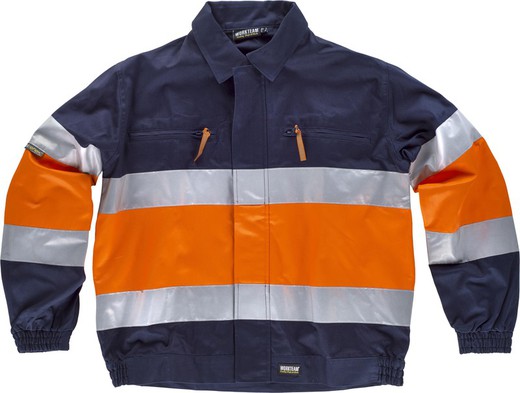 Kombinierte Jacke mit Reißverschluss, 2 Bänder AV Navy Orange AV