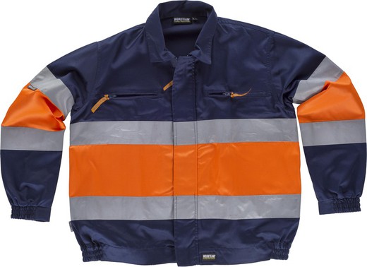 Jacket with 2 High Visibility and Reflective tapes EN471 Navy Orange AV